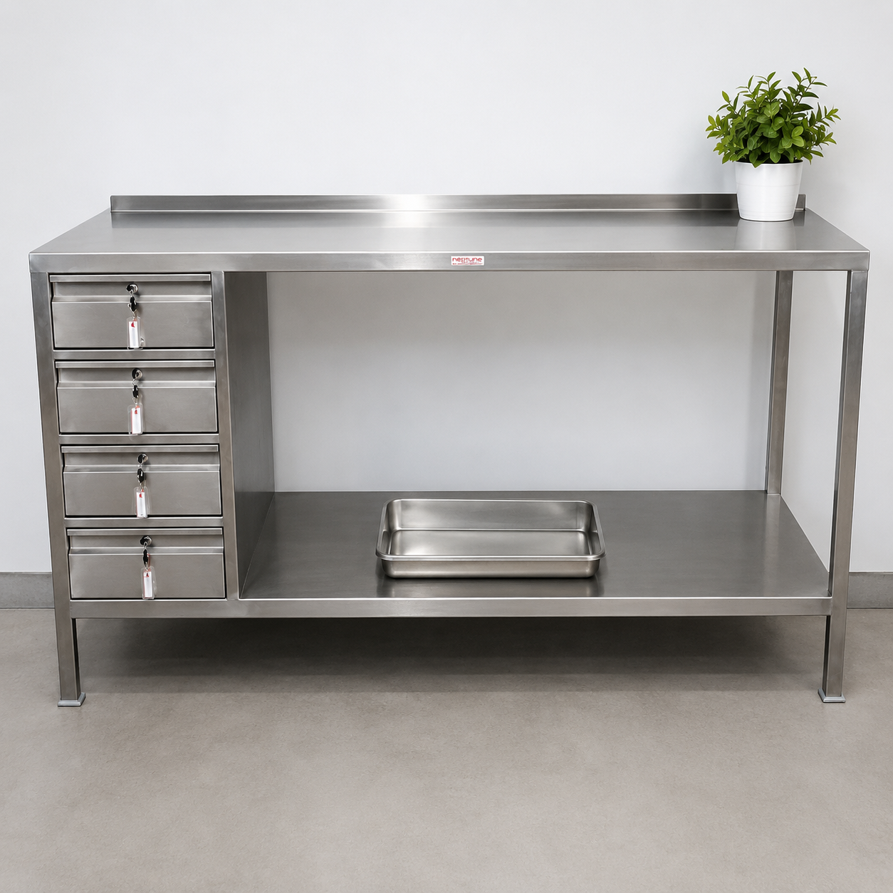 SS Table with Drawers
