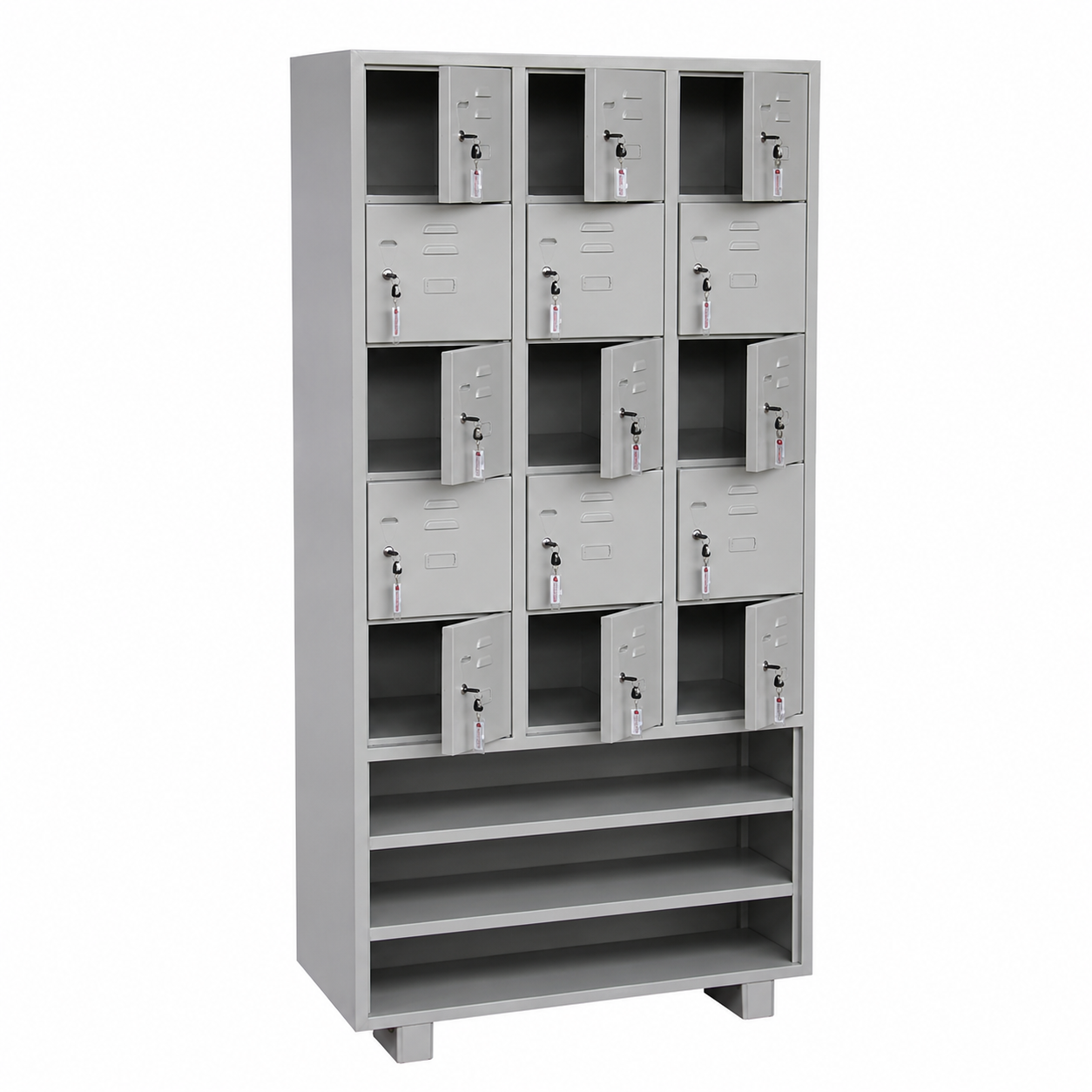 12 Door SS Locker with Open Shoe Rack