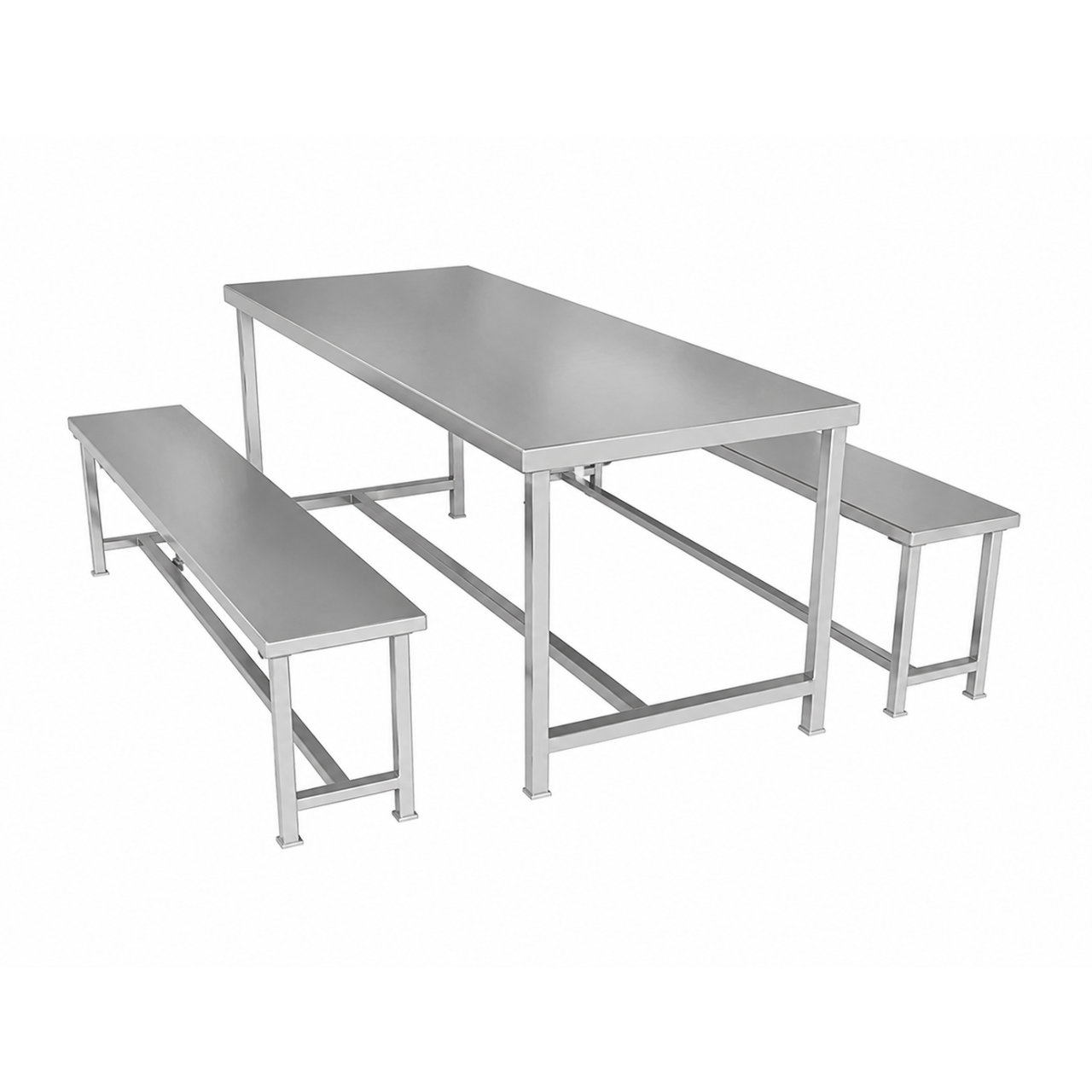 SS Crossover Bench Dining Set